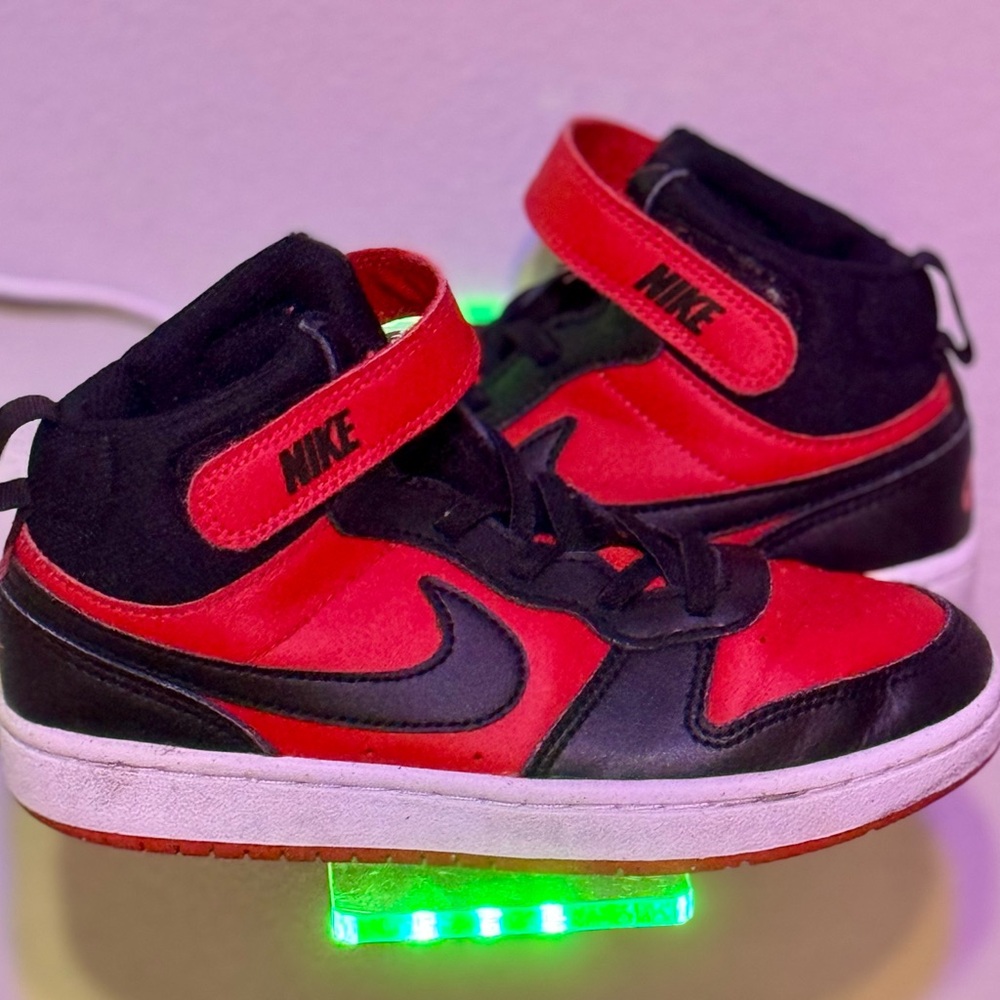 Nike Red and Black Sneakers with Padded Collar and LED Sole